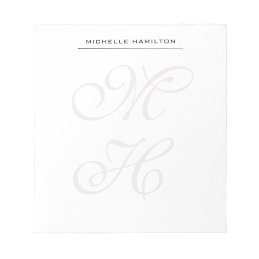 クラシック モノグラム プロフェッショナル シンプル ミニマル ノートパッド (正面)