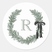 クラシック モノグラム リース クレスト ギフト ステッカー (正面)