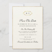 クラシック モノグラム ロマンチック カリグラフィー セーブ・ザ・デート