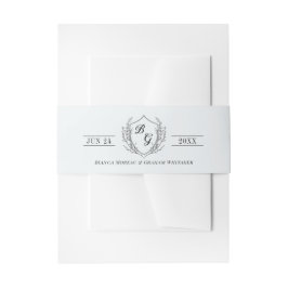 クラシック モノグラム ヴィンテージ クレスト 淡いクールグレー 招待状ベリーバンド