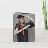 クラシック モノグラム O 卒業 キャップ フォト モダン サンキューカード (裏面)