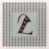 クラシック モノグラム Z ガラスコースター (正面)