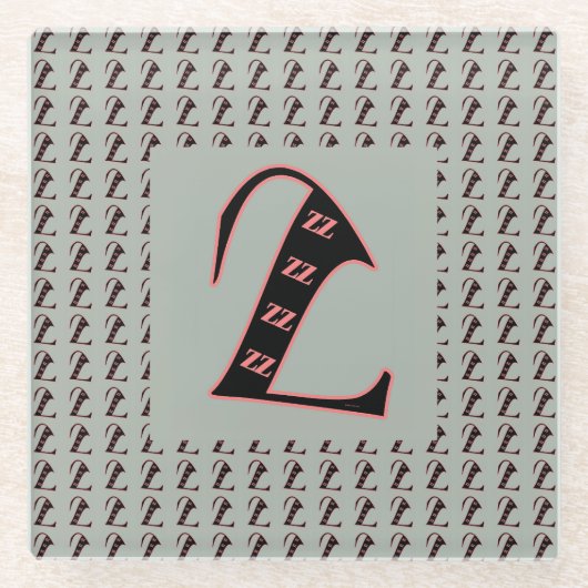 クラシック モノグラム Z ガラスコースター (正面)