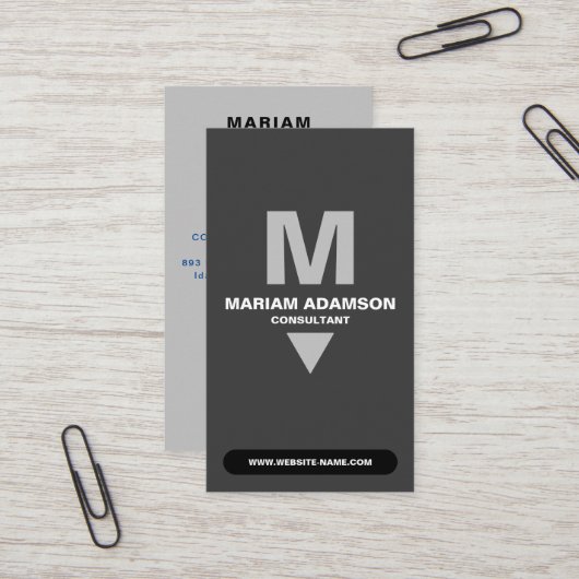 クラシック(モノグラムQR)シルバー&マットブラック 名刺 (正面/裏面インサイチュ)