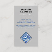 クラシック(モノグラムQR)シルバー&マットブラック 名刺 (裏面)