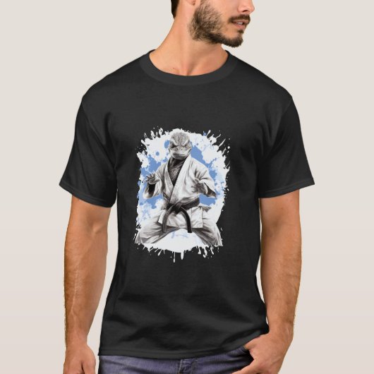 クラシック・ヤモリ・空手・動物・ファイター・柔道 Tシャツ (正面)