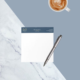 クラシック ラウレル リース ネイビー ブルー ゴールド モノグラム ノートパッド