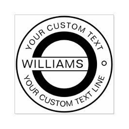 クラシック ラウンド ロゴ ファミリー ネーム ラバースタンプ