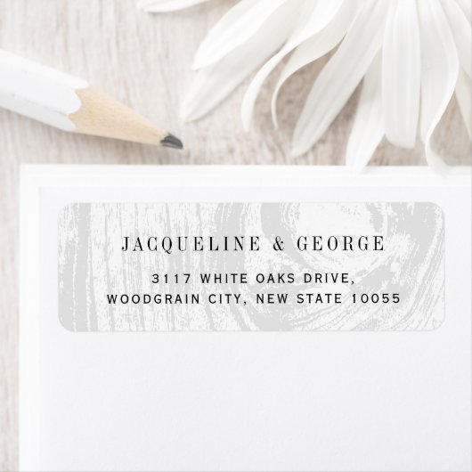 クラシック ラスティック ウッドグレイン ウィンター ウェディング アドレス ラベル (インサイチュ)