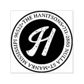 クラシック ラスティック ファミリー ネーム リターン アドレス サーキュラー セルフインキングスタンプ (デザイン)