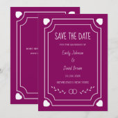 クラシック ラブリング ハート プランツ セーブ・ザ・デート 招待状 (正面/裏面)