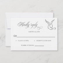 クラシック ラブ バーズ ウェディング RSVP カード