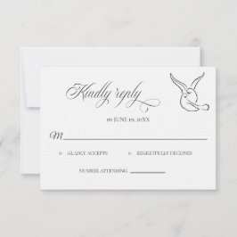 クラシック ラブ バーズ ウェディング RSVP カード