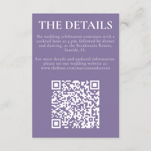 クラシック ラベンダー モノグラム 封筒カード エンクロージャーカード (正面)