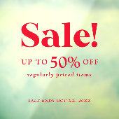 クラシック リテール 赤いセール サイン ウィンドウサイン (シート3)