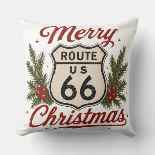 クラシック ルート66 クリスマス ホームスタイル クッション