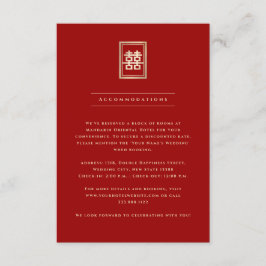 クラシック レクタングル ダブル ハピネス チャイニーズ ウェディング エンクロージャーカード