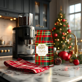 クラシック レッド&グリーン クリスマス タータン パーソナライズド