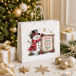 クラシック レッド グリーン クリスマス  ラージペーパーバッグ