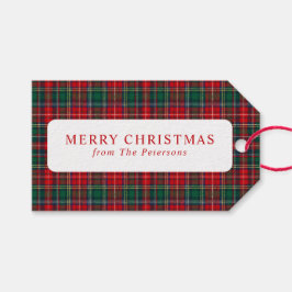 クラシック レッド&グリーン プリント クリスマス ギフトタグ