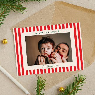 クラシック レッド ストライプ 1枚の写真 クリスマス ホリデー