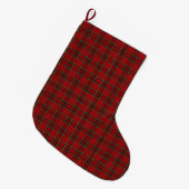 クラシック レッド タータンチェック ラージクリスマスストッキング (正面 (吊り時))