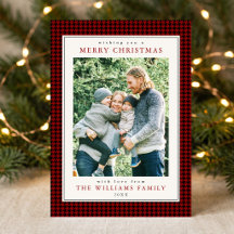 クラシック レッド ハウンドトゥース クリスマス 写真