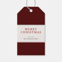 クラシック レッド ハウンドトゥース メリークリスマス