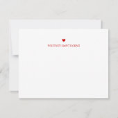 クラシック レッド ハート ステーショナリー ラブ シンプル バレンタイン ノートカード (裏面)