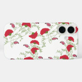 クラシック レッド フラワー＆ペイズリー柄 iPhoneケース Case-Mate iPhoneケース (裏面 (横))