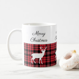 クラシック レッド プリント スタッグ メリークリスマス コーヒーマグカップ