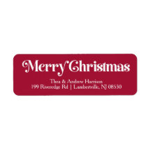 クラシック レッド メリークリスマス 返信先住所ラベル