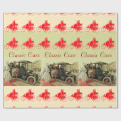 クラシック、レディースレッドエレガントヴィンテージ車 ラッピングペーパー (フラット)