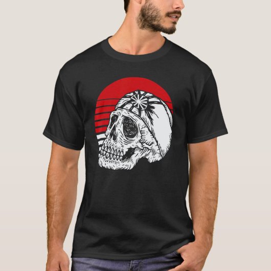 クラシック レトロ ドクロ 空手 Tシャツ (正面)