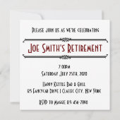 クラシック レトロ ビンテージ カー 引退または誕生日 招待状 (裏面)