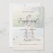 クラシック ロマンス 婚約パーティー 招待状 (正面)