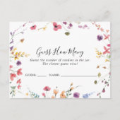 クラシック ワイルド カラフル フラワー ゲス ハウ メニー カード (正面)