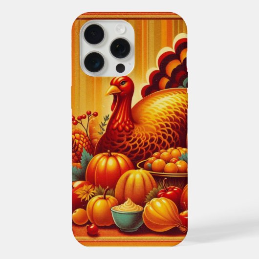 クラシック/ヴィンテージな感謝祭のターキー iPhoneケース (裏面)