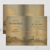 クラシック ヴィンテージの本 招待状 (正面/裏面)