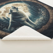 クラシック、ヴィンテージウルフ&ムーン シェルパブランケット (3/4)