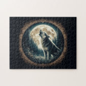 クラシック、ヴィンテージウルフ&ムーン ジグソーパズル (横)