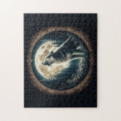 クラシック、ヴィンテージウルフ&ムーン ジグソーパズル (縦)