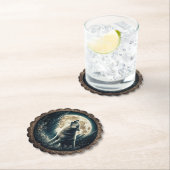 クラシック、ヴィンテージウルフ&ムーン ペーパーコースター (インサイチュ)