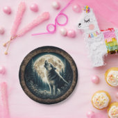 クラシック、ヴィンテージウルフ&ムーン ペーパープレート (パーティー)