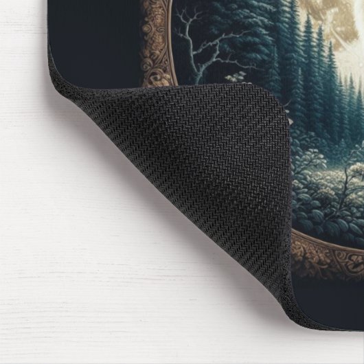 クラシック、ヴィンテージウルフ&ムーン マウスパッド (コーナー)