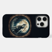 クラシック、ヴィンテージウルフ&ムーン iPhoneケース (裏面横)