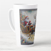 クラシック/ヴィンテージクリスマスサンタ&トナカイ カフェラテマグ (左アングル)