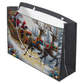 クラシック/ヴィンテージクリスマスサンタ&トナカイ ラージペーパーバッグ (裏面アングル)