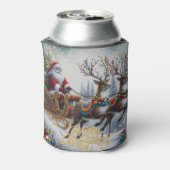 クラシック/ヴィンテージクリスマスサンタ&トナカイ 缶クーラー (缶裏面)