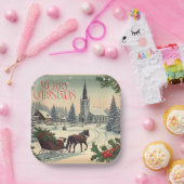 クラシック/ヴィンテージクリスマスシーンのマグカップ ペーパープレート (パーティー)